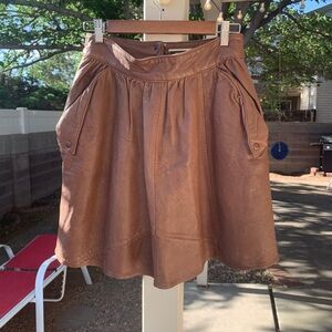 NWT Daughters of the Liberation genuine brown leather skirt size 6